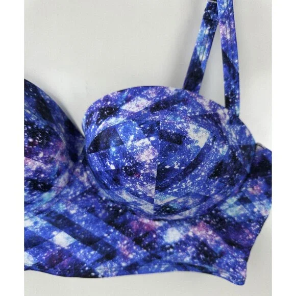 Torrid Bikini Set 2-Piece Geo Swimsuit Galaxy Space Print Women's Plus Size 1 1X - Picture 5 of 16